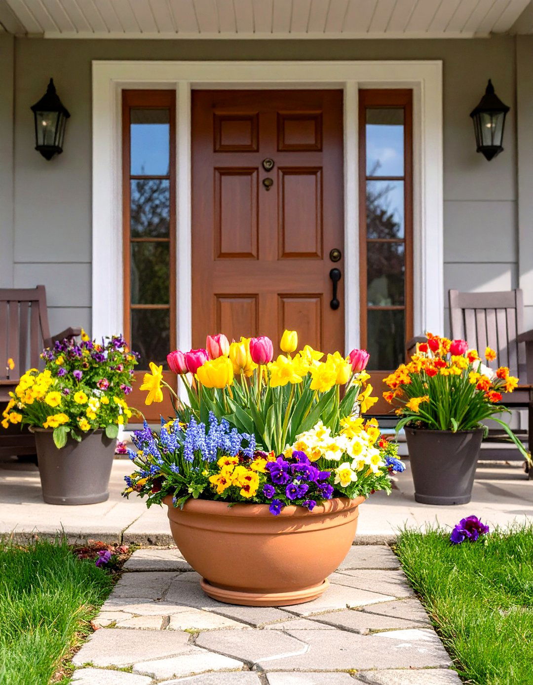 Seasonal Flower Pots - 20 Spring Front Door Decor Ideas