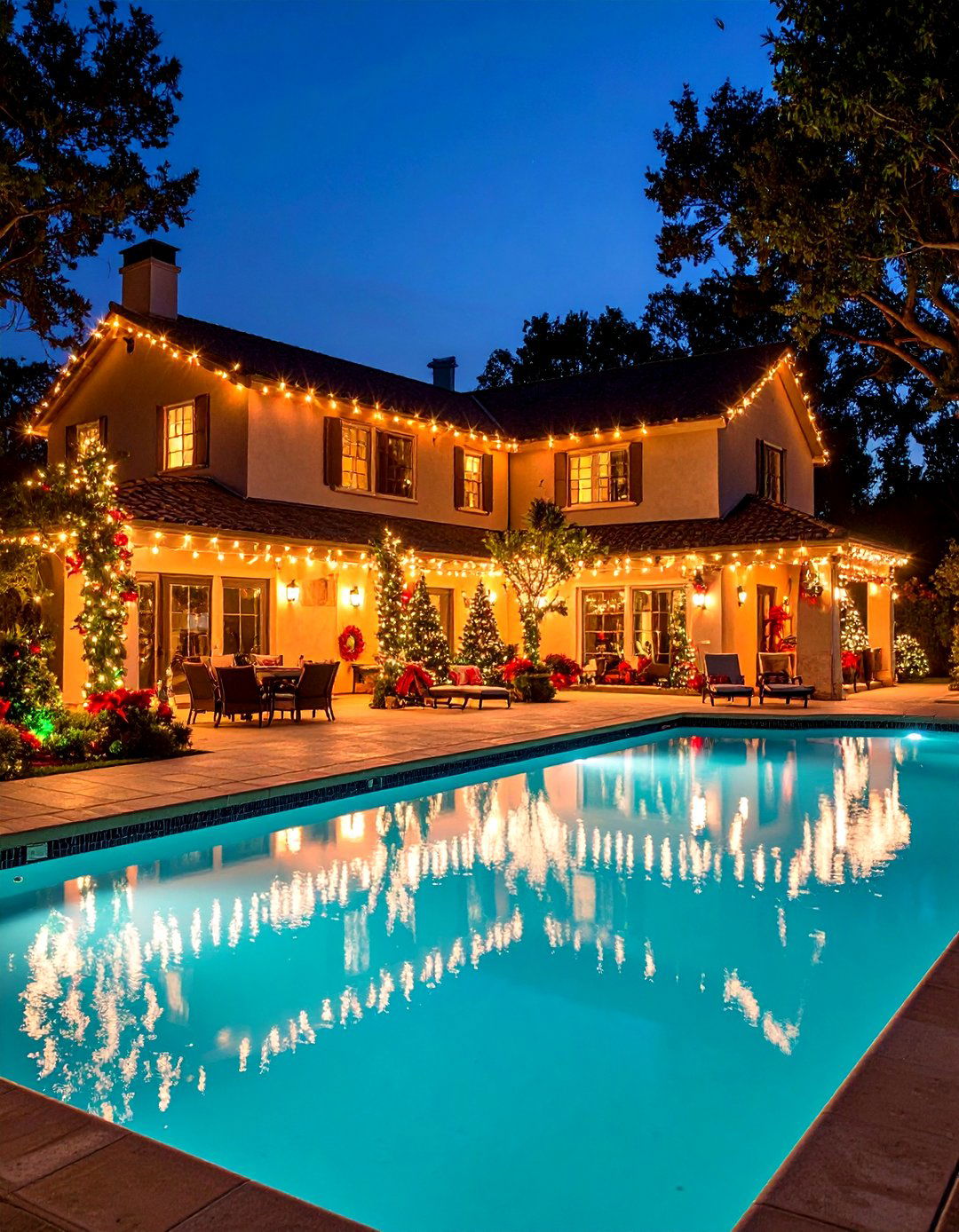 Seasonal Holiday Pool Lighting Celebrations - 20 Pool Lighting Ideas