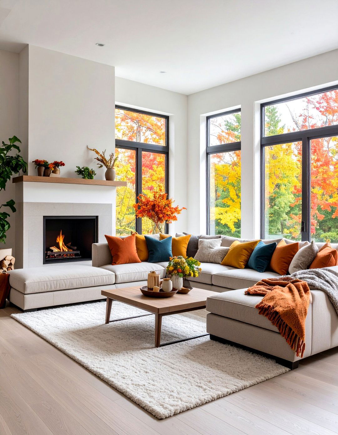 Seasonal Sectional Fireplace Adaptability - 20 Living Room Ideas With Sectionals and Fireplace