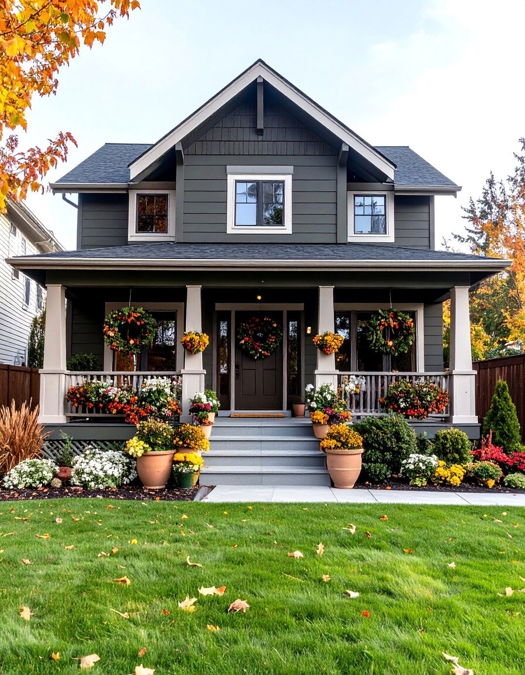 Seasonal Styling Tips for a Dark Olive Green House Exterior - 20 Dark Olive Green House With Black Trim