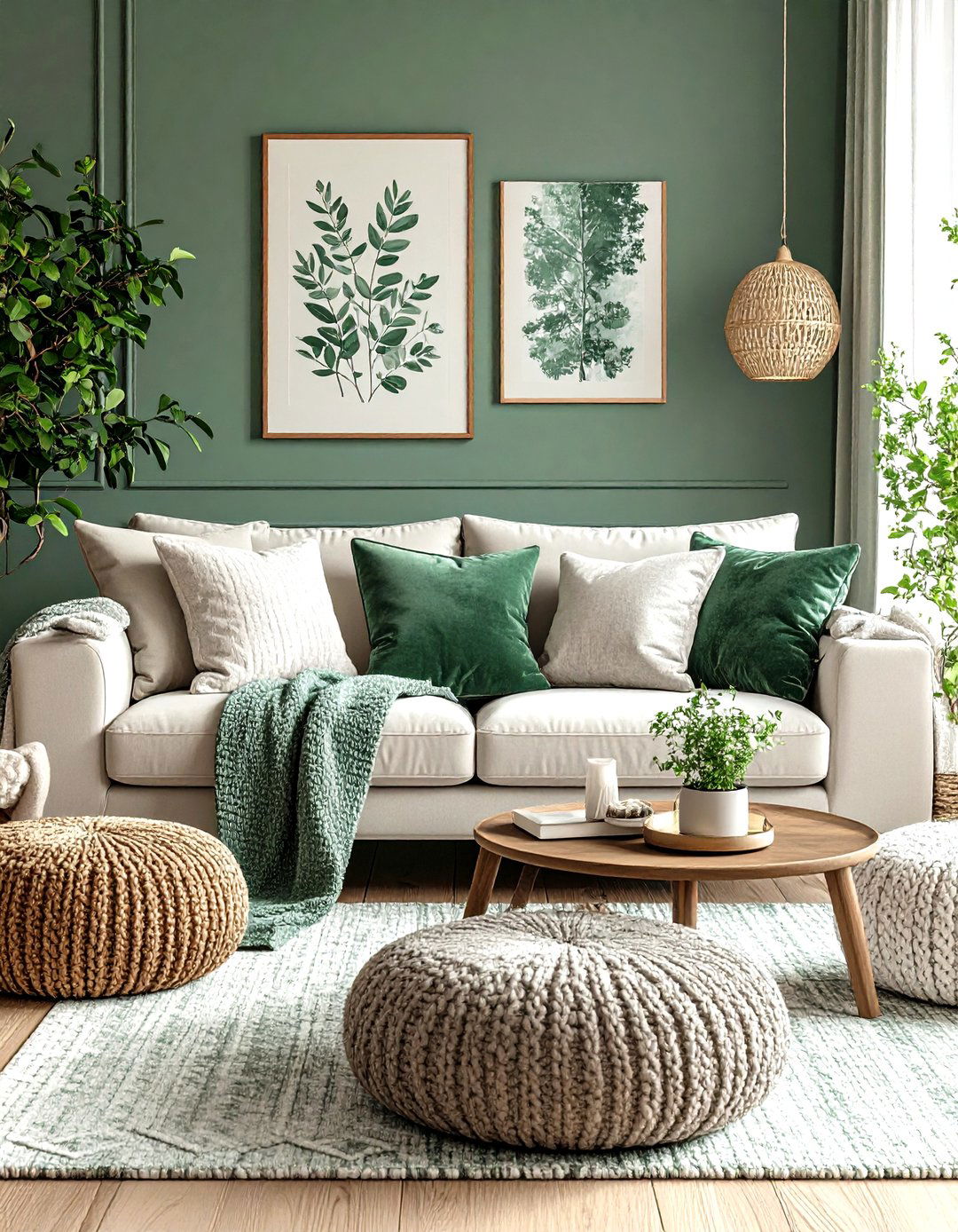 Seasonal Switch Up with Removable Accents - 20 Grey and Sage Green Living Room Ideas