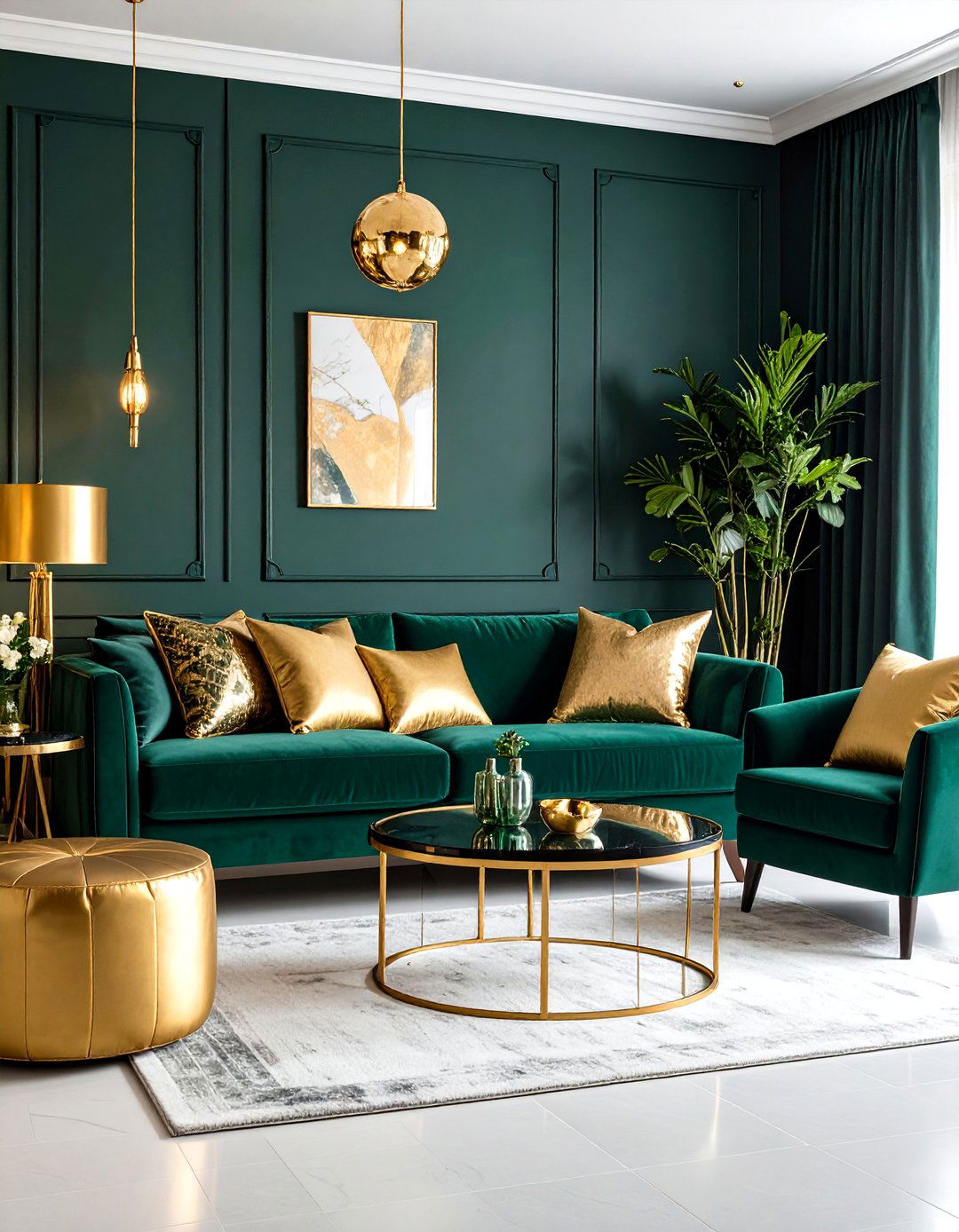 Seasonal Switch Ups with Emerald and Gold Accents - 20 Emerald Green and Gold Living Room Ideas