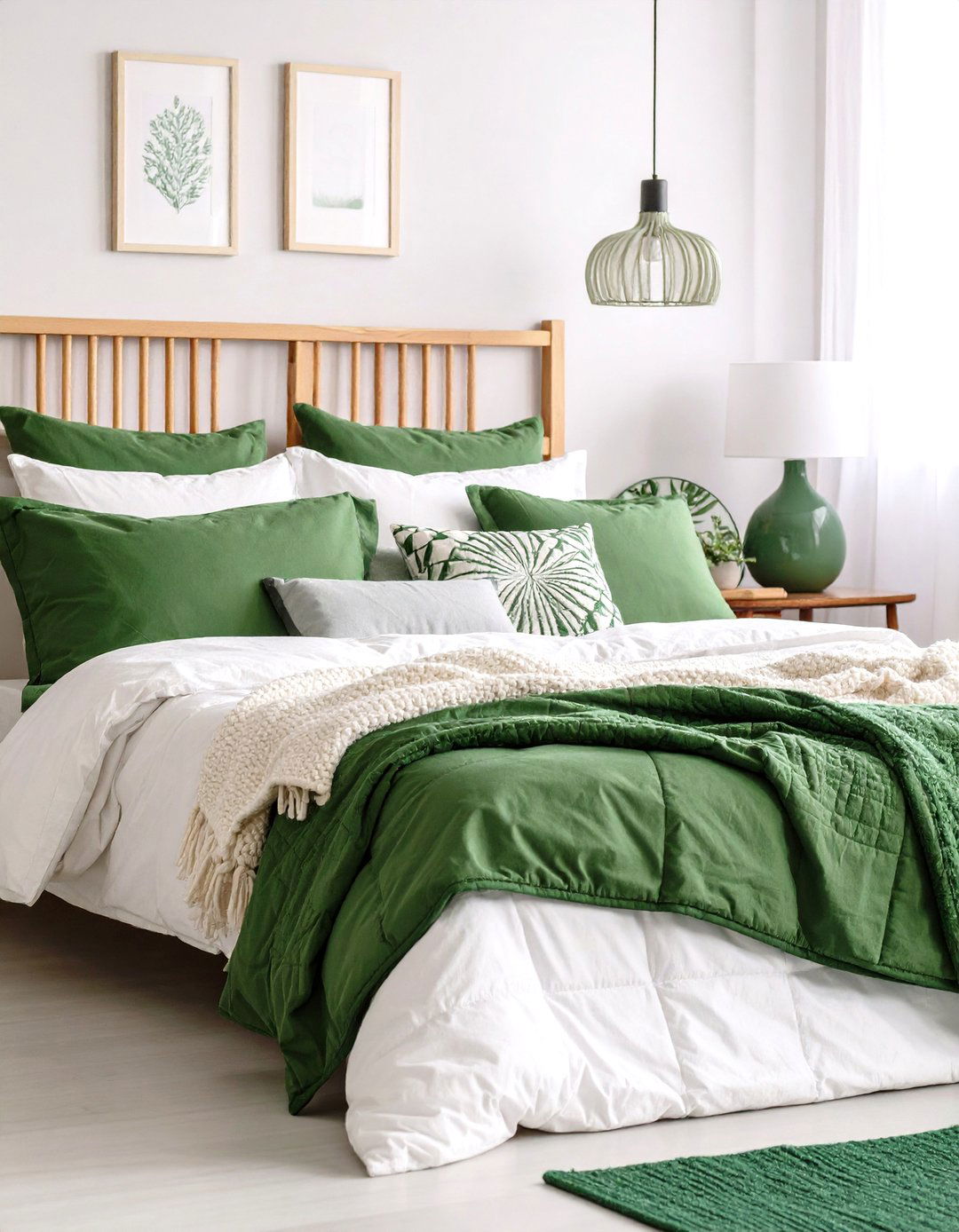 Seasonal Switchable Emerald Green Accessories - 20 Emerald Green Bedroom Ideas