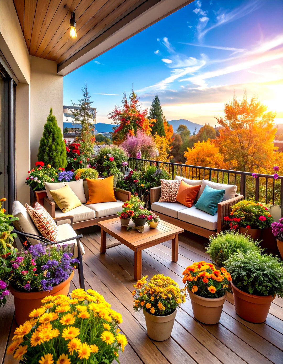 Seasonal Transition Loft Balcony Garden - 20 Loft Balcony Ideas