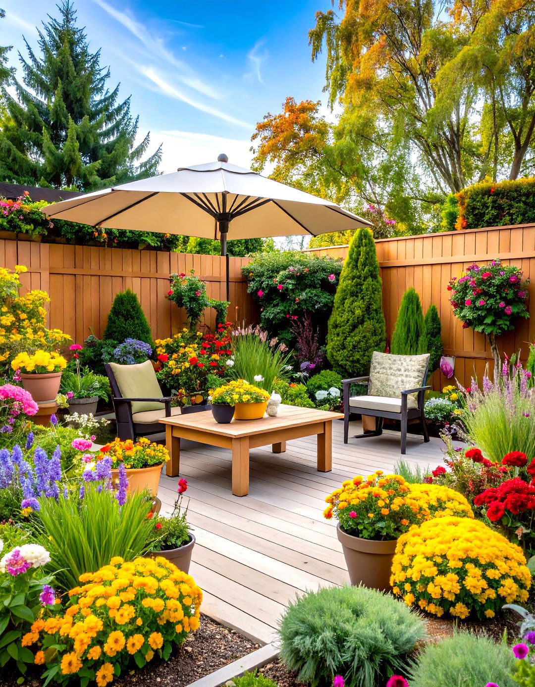 Seasonal Transition Patio Garden - 20 Patio Garden Ideas