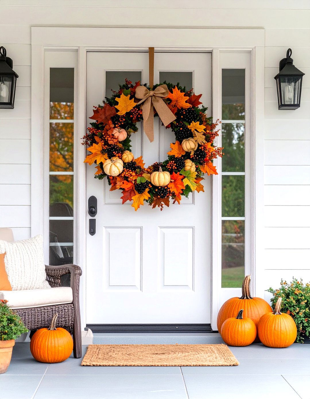 Seasonal Wreaths for the Entryway - 20 Thanksgiving Decoration Ideas