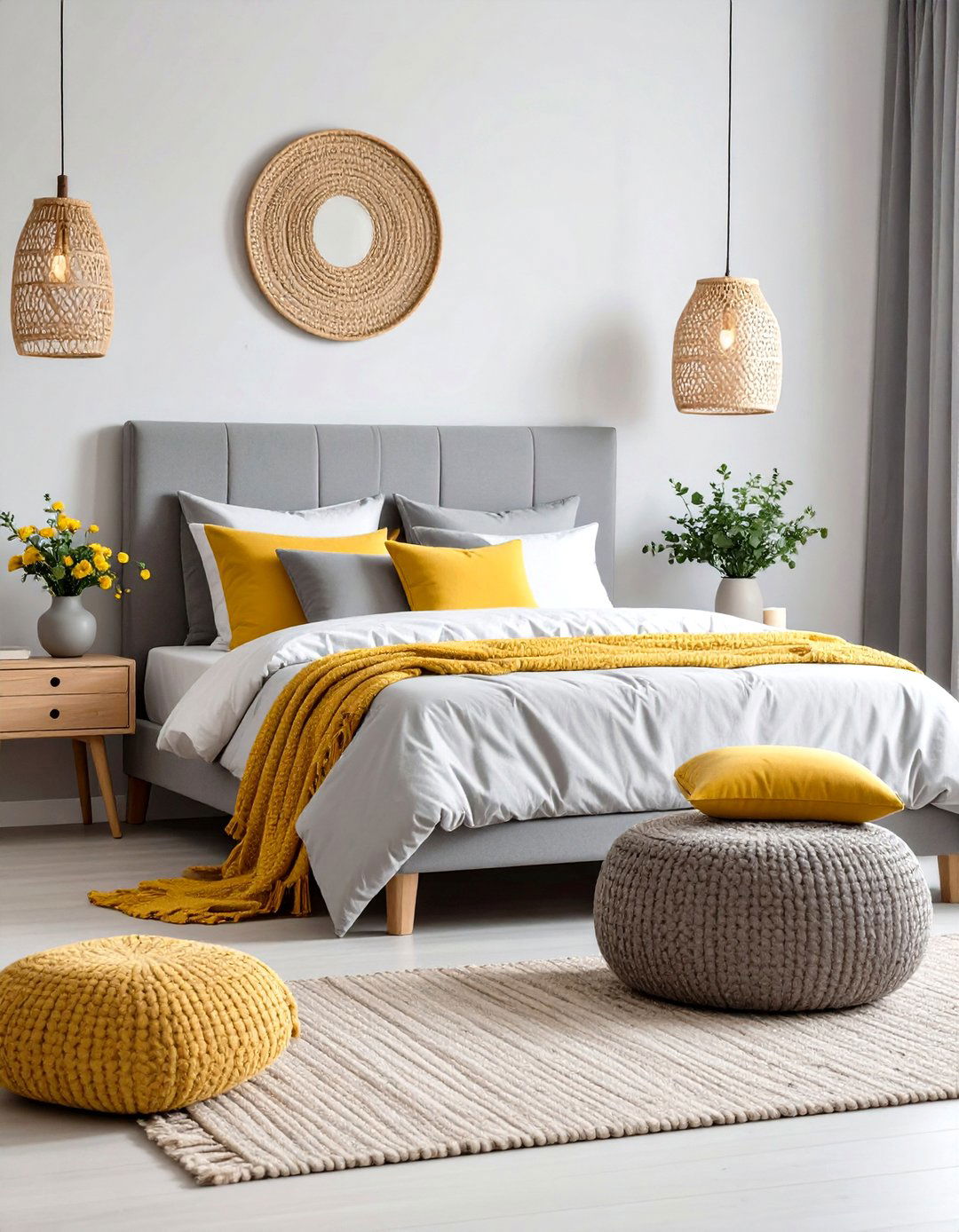 Seasonal Yellow and Grey Bedroom Transitions - 20 Yellow and Grey Bedroom Ideas