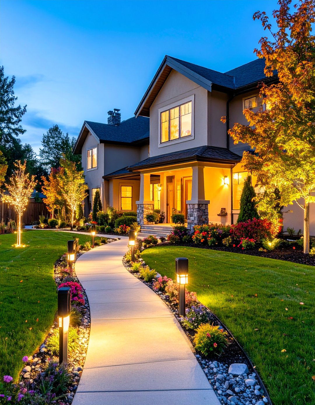 Security Focused Landscape Lighting System - 20 Landscape Lighting Ideas