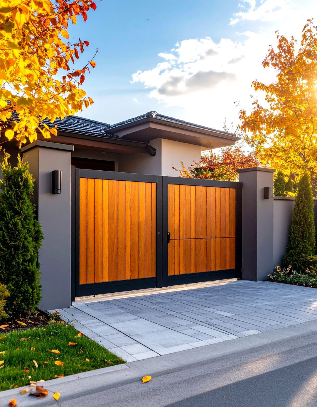 Security Focused Metal Garden Gate with Reinforced Construction - 20 Metal Garden Gate Ideas