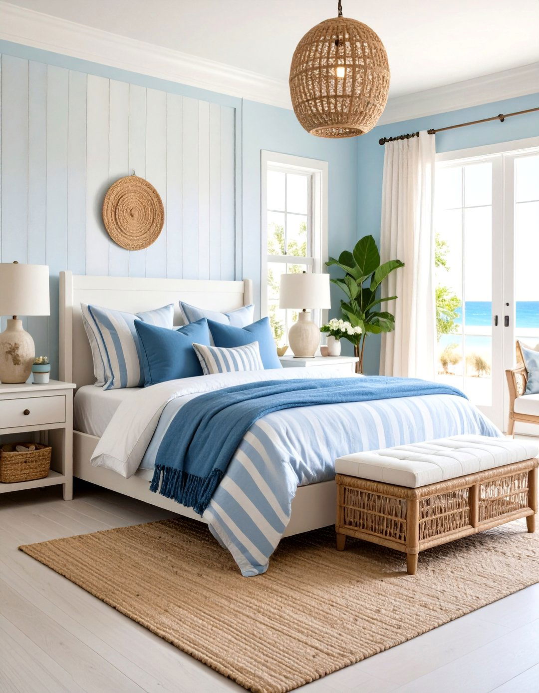 Seersucker and Summer Stripes Preppy Room - 20 Preppy Room Ideas