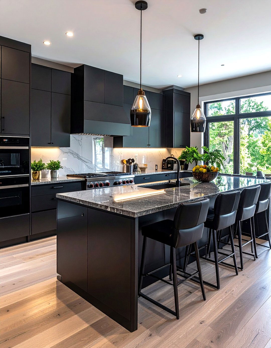 Select Glossy Countertops - 20 Small Kitchen with Black Appliances Ideas