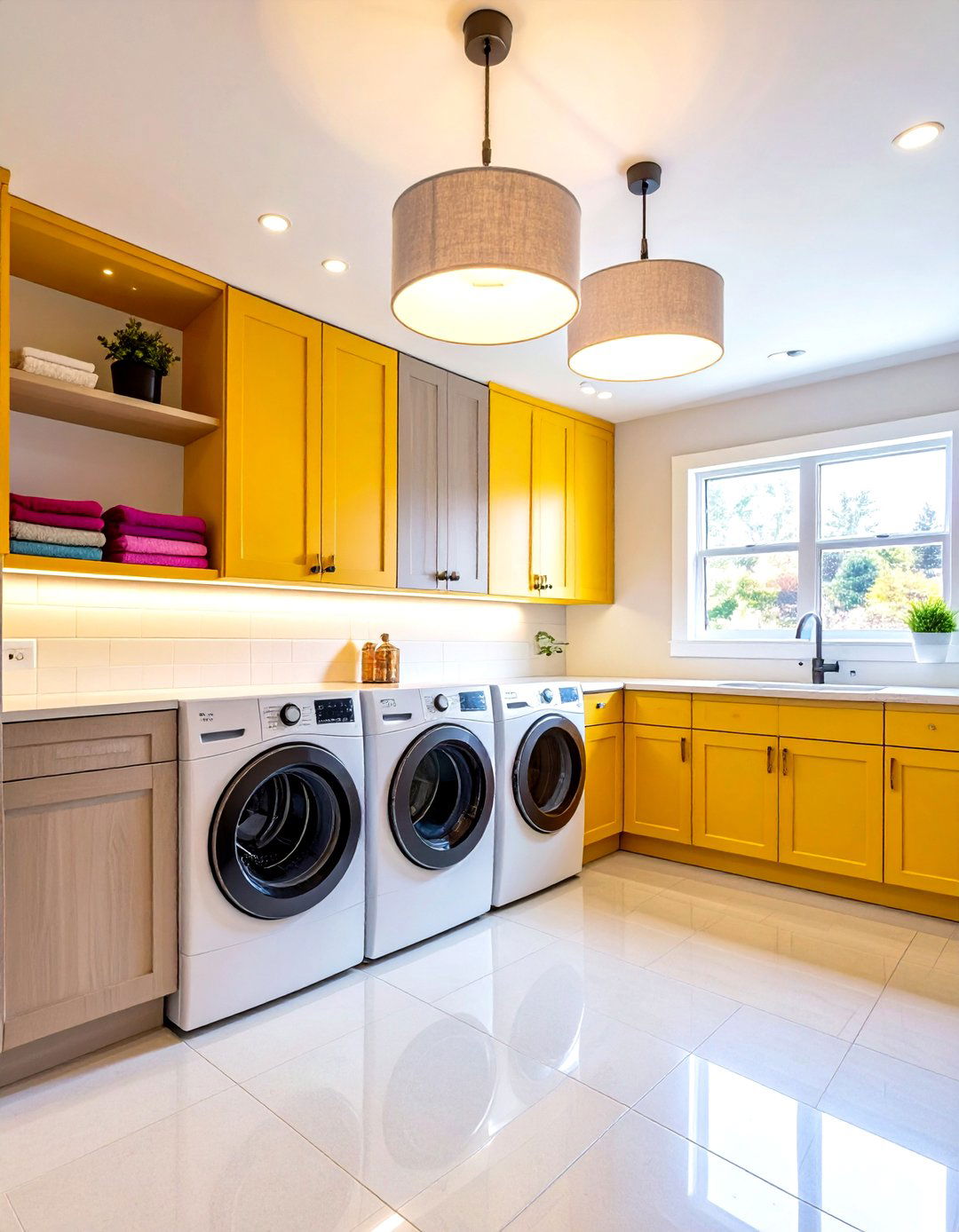 Semi Flush Mount Laundry Room Lighting for Low Ceilings - 20 Laundry Room Lighting Ideas