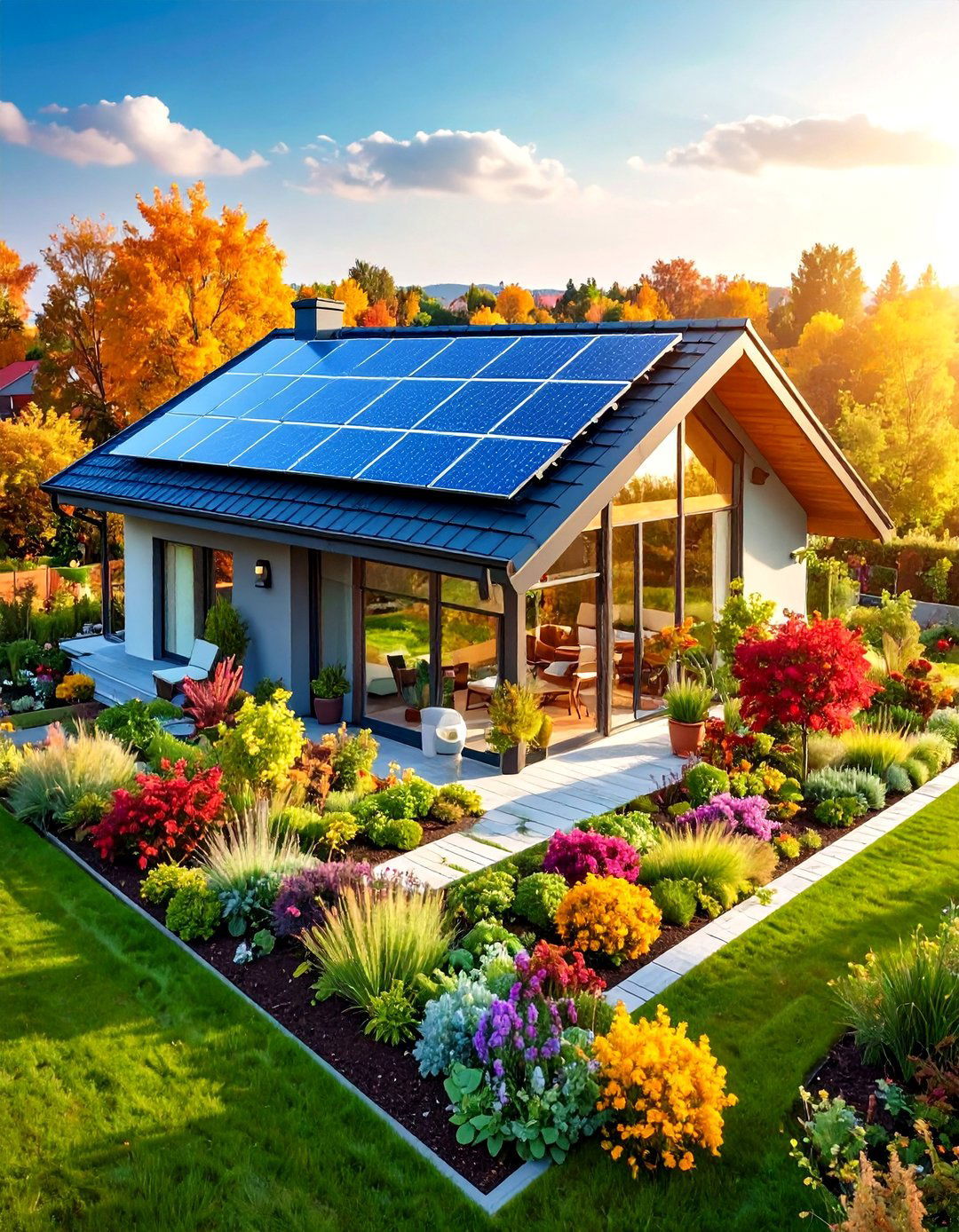 Semi Intensive Green Roof Houses With Mixed Vegetation - 20 Houses With Green Roofs
