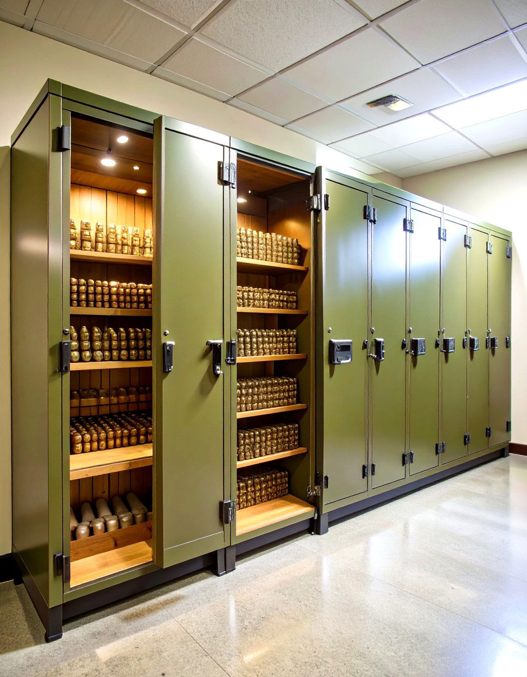 Separate Ammo Cabinets Reduce Fire Load - 20 Gun Room Ideas