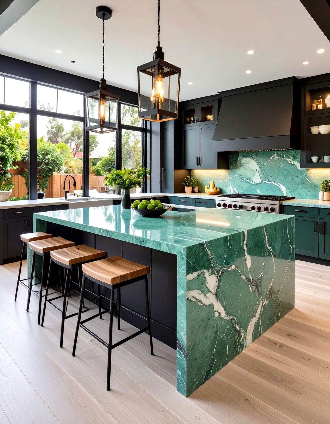 Serpentine Green Marble for Alfresco Kitchens - 20 Green Marble Countertop Design Ideas