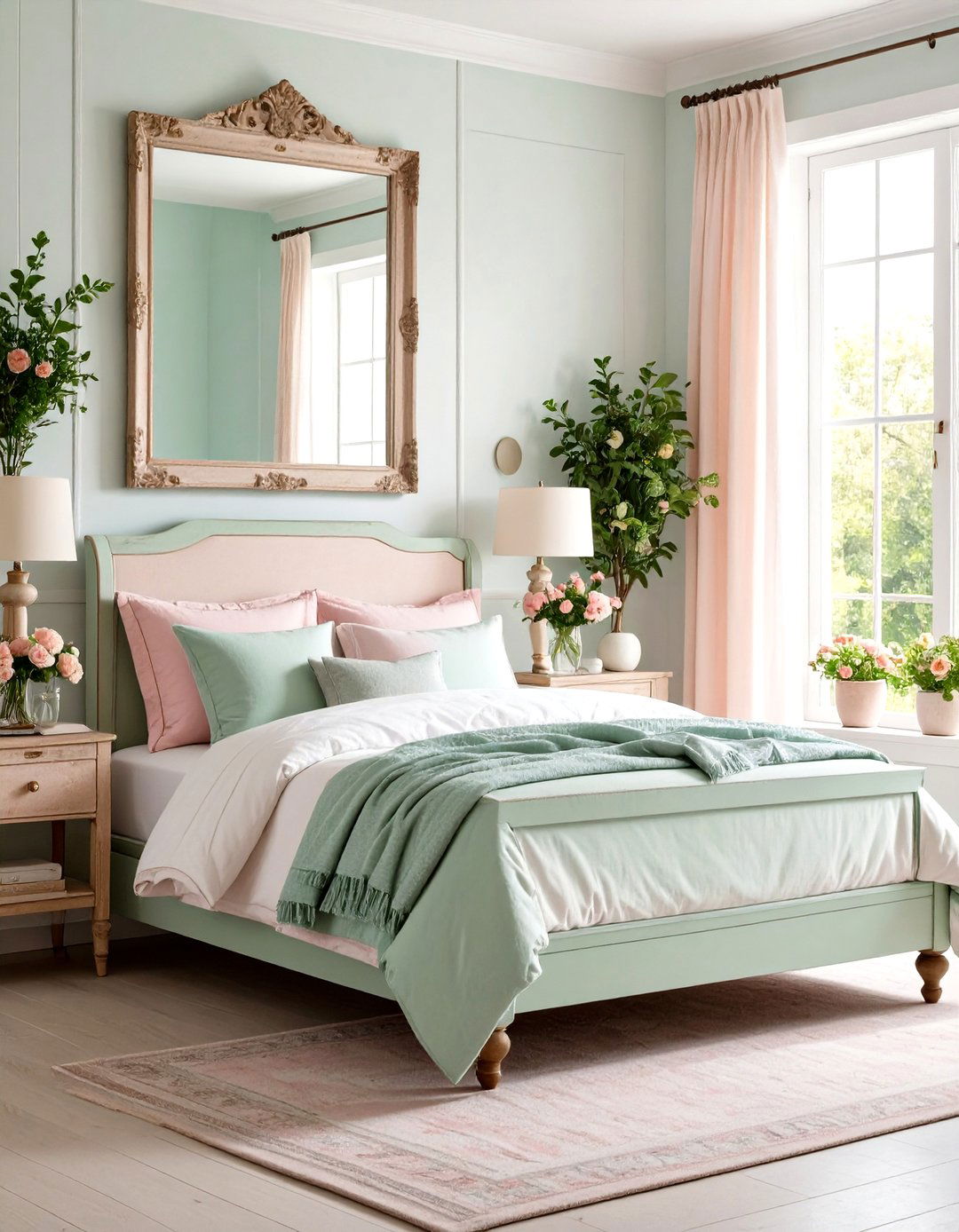 Shabby Chic Mirror Painting with Distressed Pastel Layers - 20 Mirror Painting Ideas