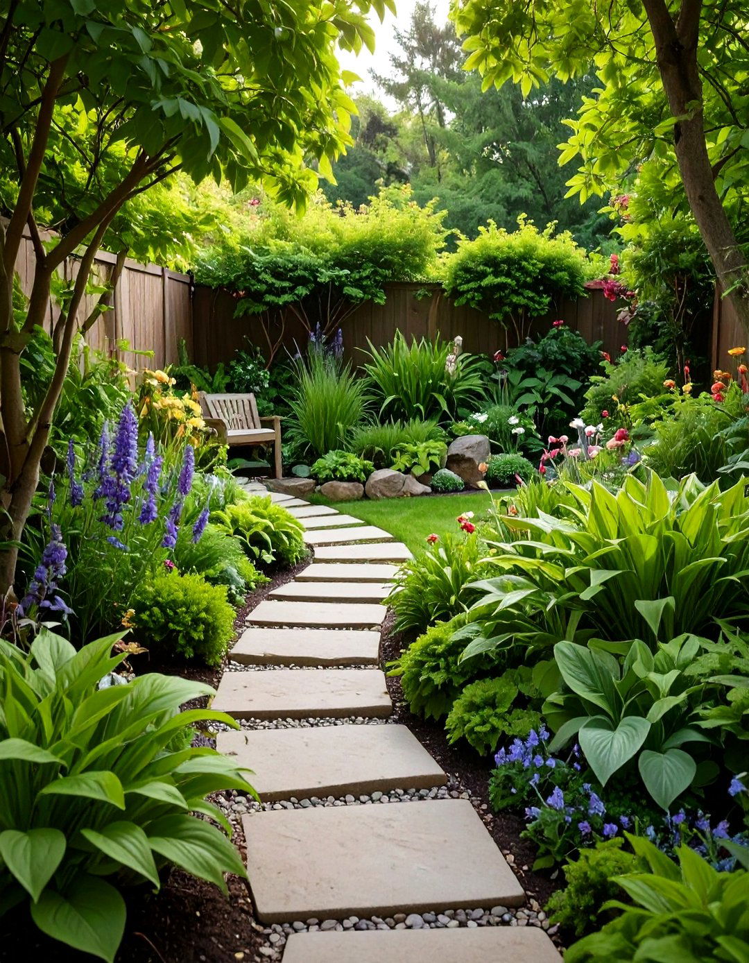 Shade Corner Garden with Woodland Plants - 20 Corner Garden Ideas