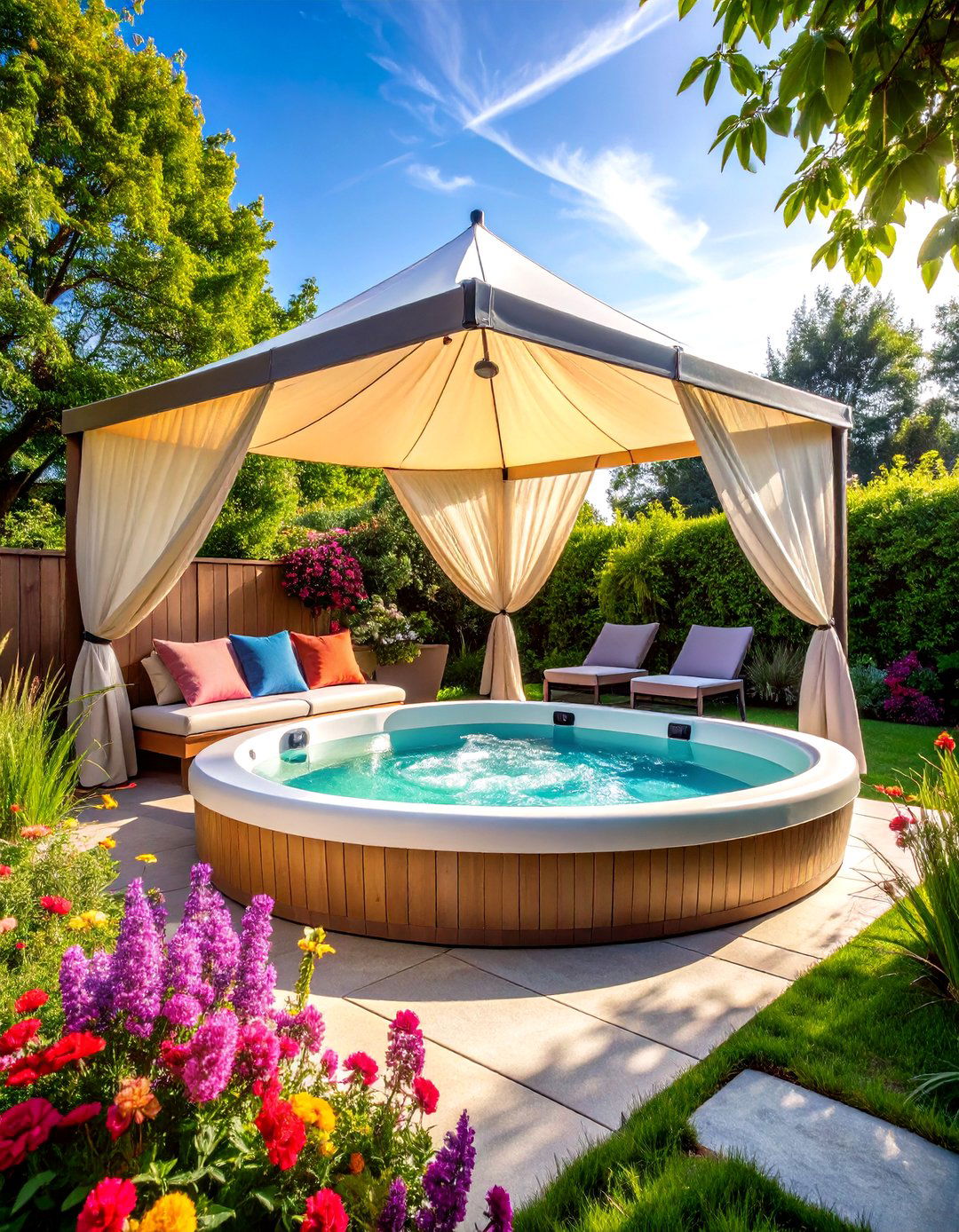 Shade Sail Hot Tub Enclosure - 20 Hot Tub Enclosure Ideas
