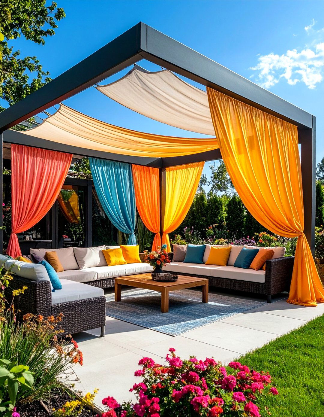 Shade Sail Privacy Patio Canopy - 20 Privacy Patio Ideas