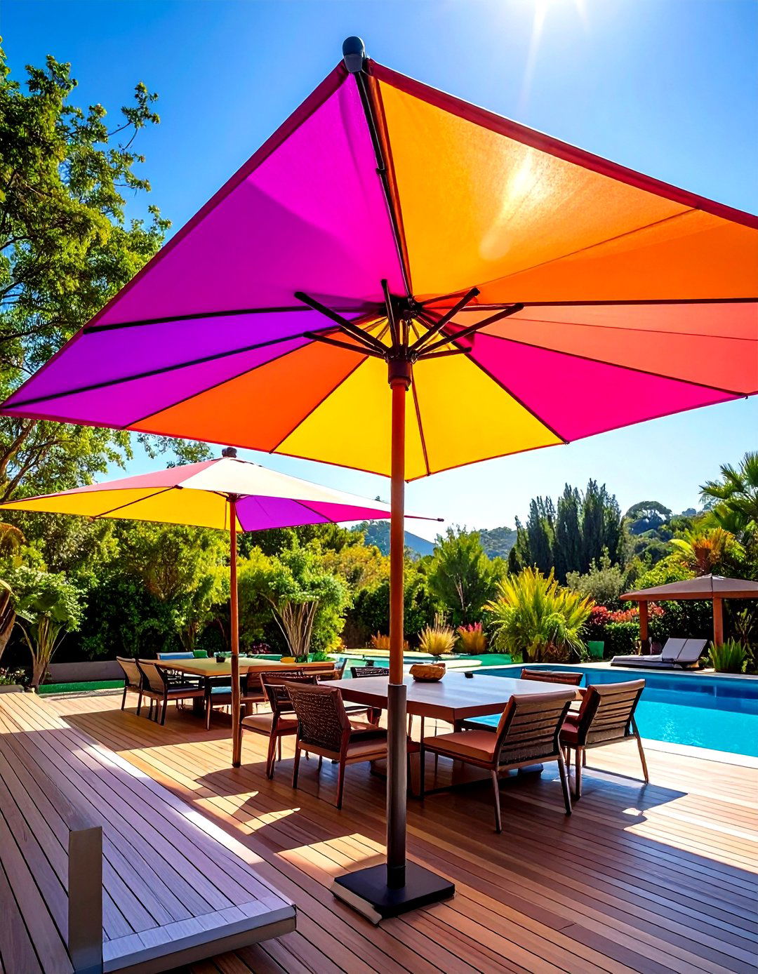 Shade Sails Overhead - 20 Pool Privacy Ideas