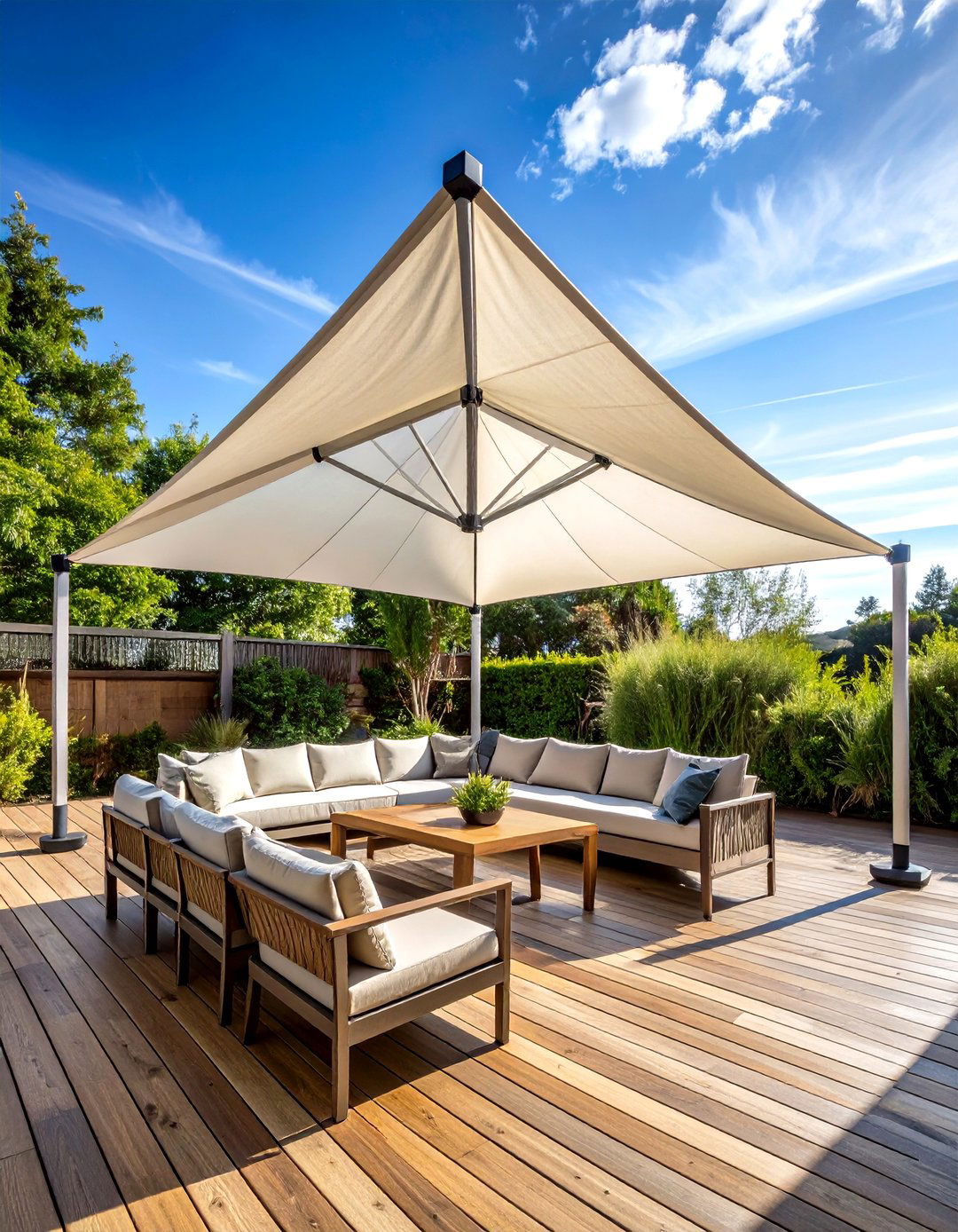 Shade Sails to Cool Your Deck - 20 Deck Decorating Ideas