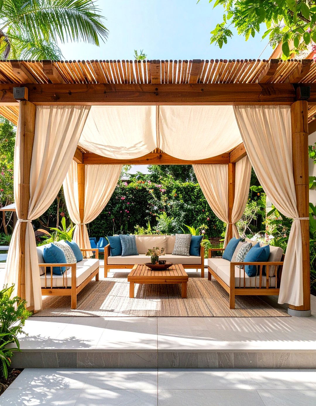 Shade Structures with Canopies - 20 Tropical Patio Ideas