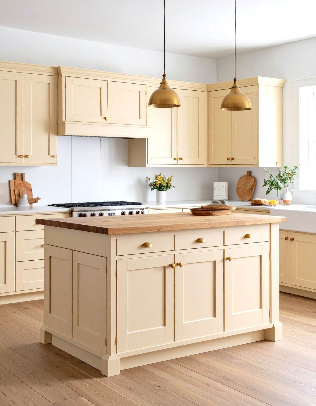 Shaker Style Farmhouse Kitchen Cabinets in Warm Neutrals - 20 Farmhouse Kitchen Ideas