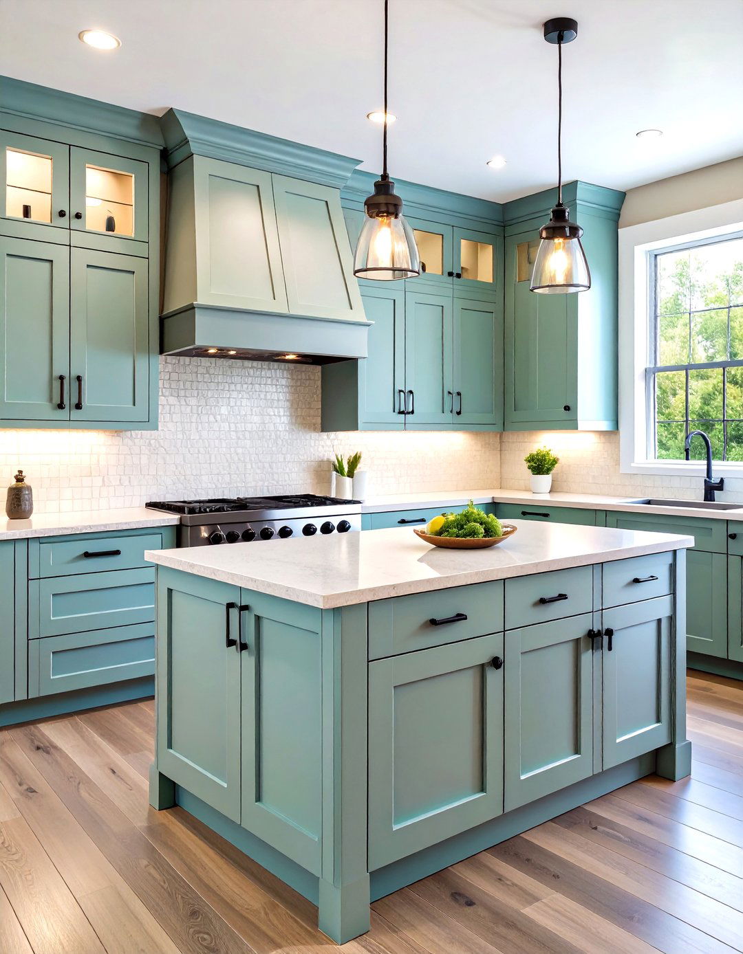 Shaker Style Transitional Kitchen with Modern Hardware - 20 Transitional Kitchen Ideas