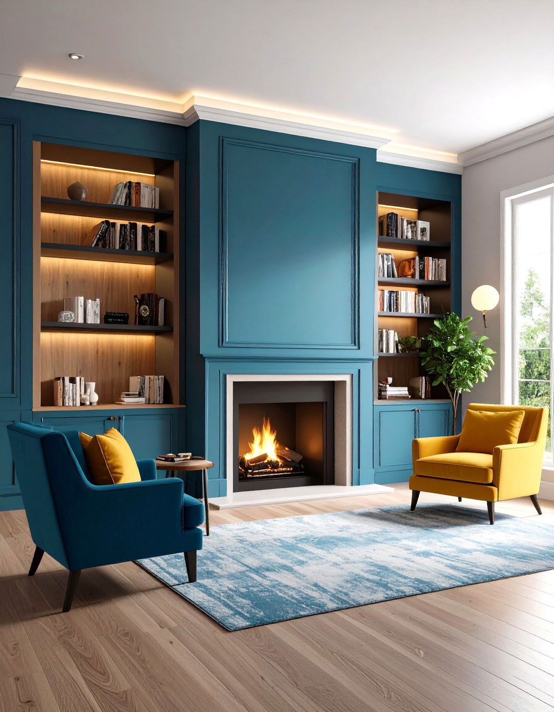 Shallow Depth Solutions for Small Rooms - 20 Fireplace With Bookshelves