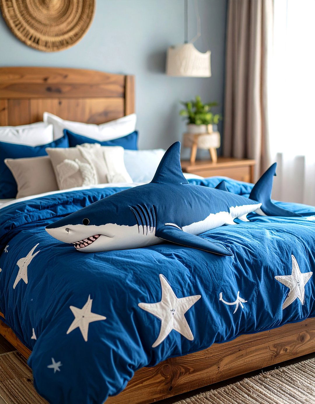 Shark Themed Blanket in Pirate Bedroom Bedding - 20 Pirate-themed Bedroom Ideas