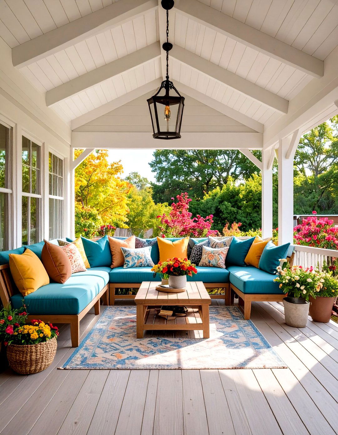 Shed Roof Porch with Built In Seating - 20 Shed Roof Porch Design Ideas