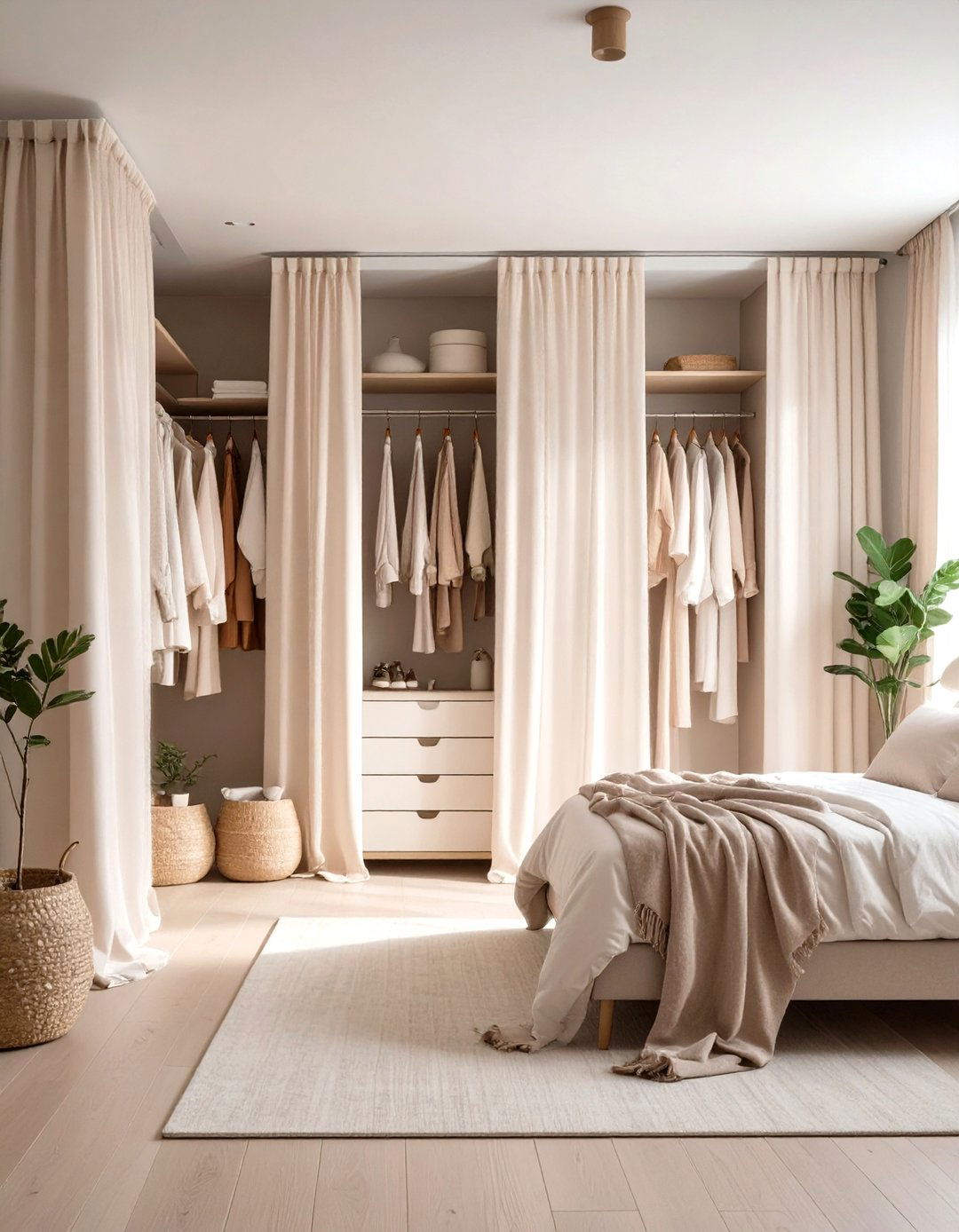 Sheer Closet Curtain Elegance - 20 closet curtain ideas