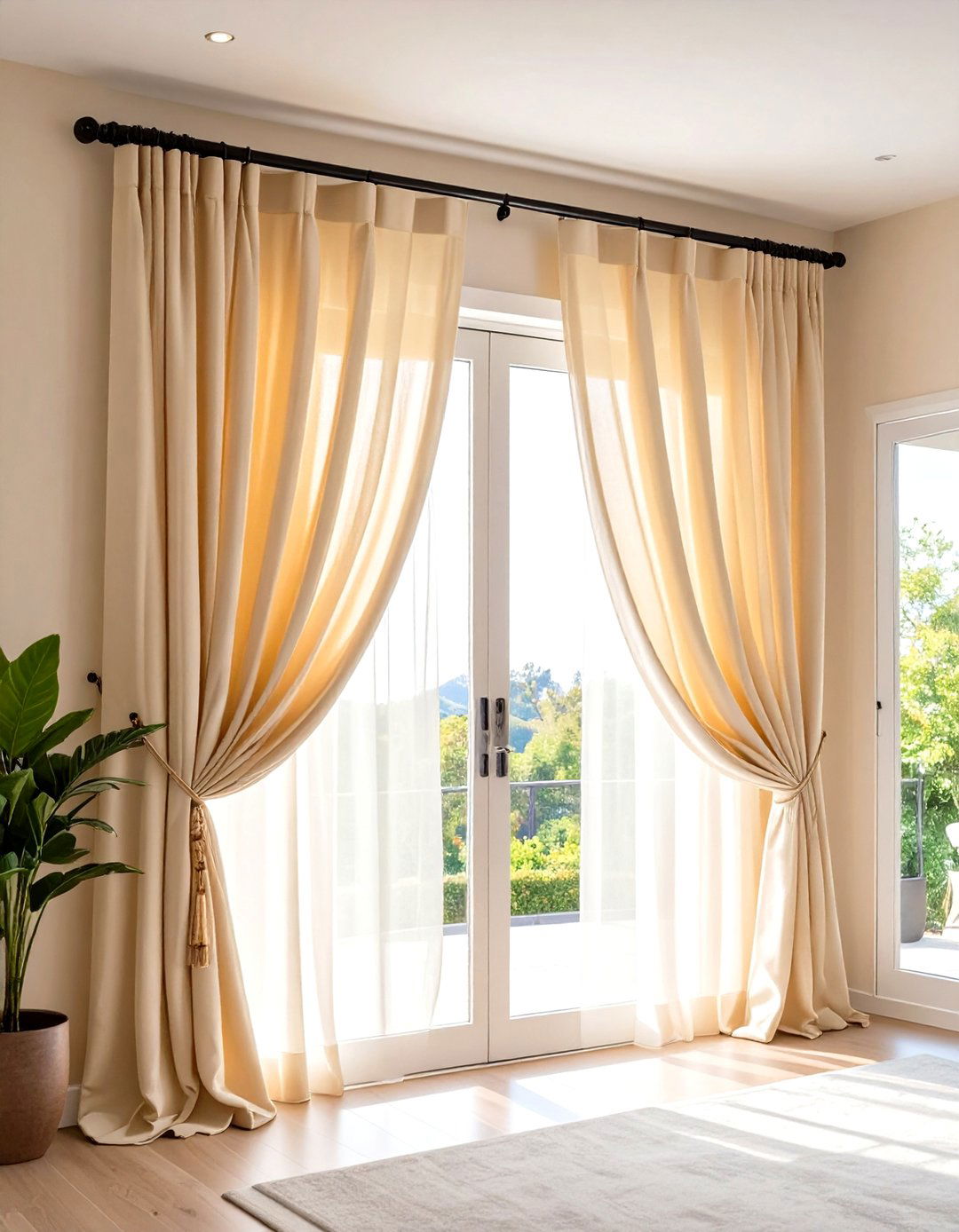 Sheer Curtain Panels - 20 Sliding Door Curtain Ideas