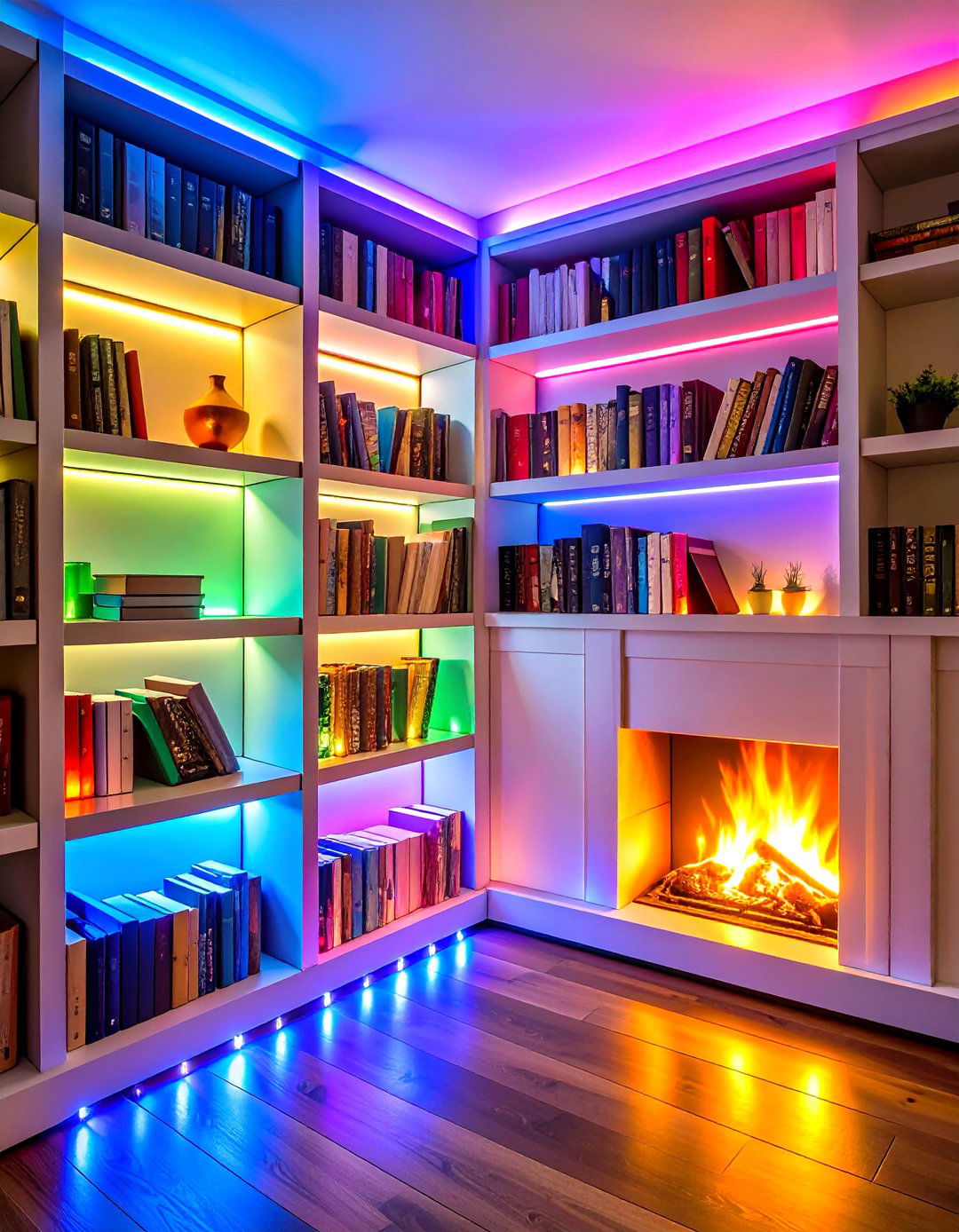 Shelf Lighting Elevates Mood - 20 Fireplace With Bookshelves