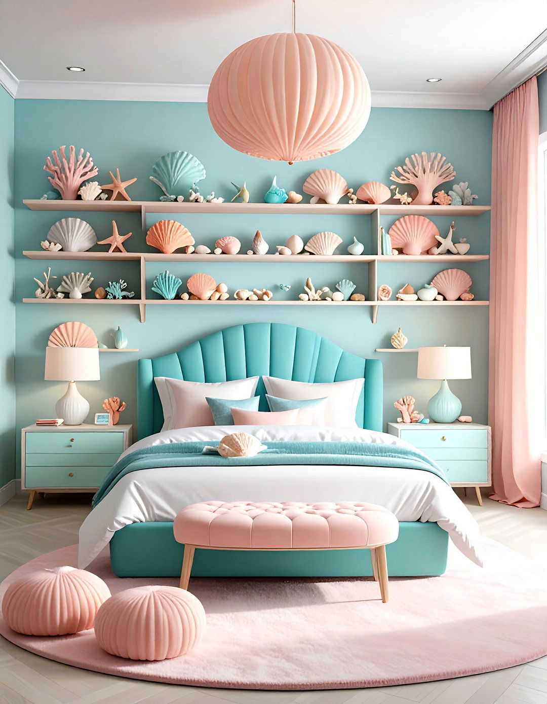 Shell and Coral Shelving - 20 Underwater Mermaid Bedroom Ideas
