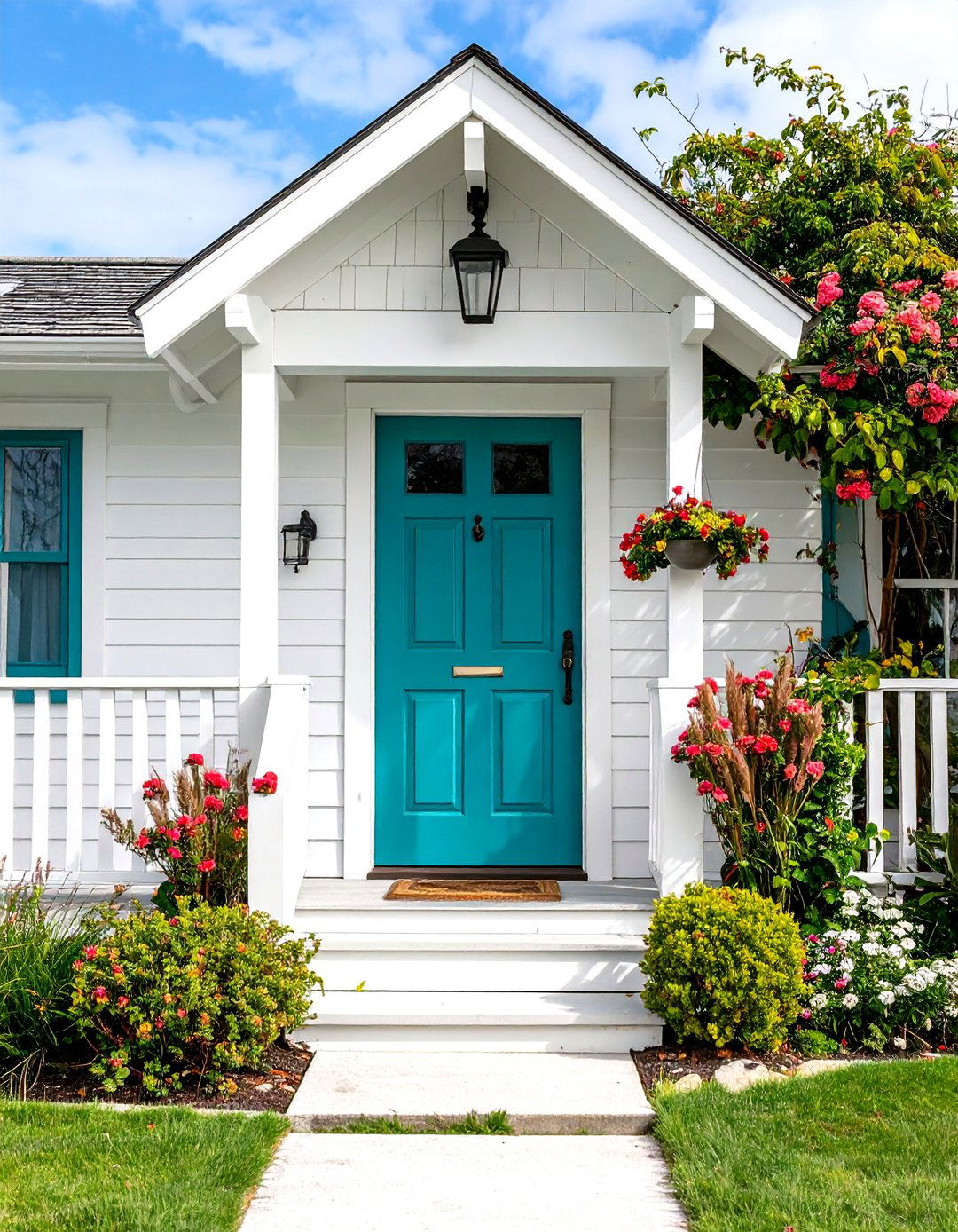Sherwin Williams Oceanside Beachy Turquoise Door - 20 Turquoise Front Door Ideas