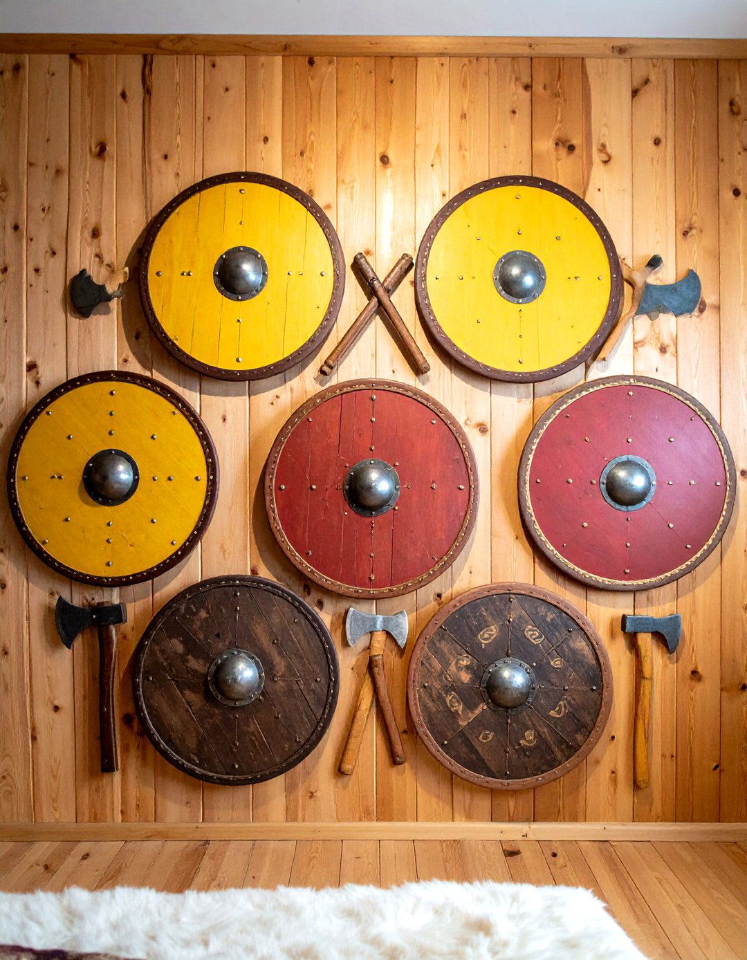 Shields Axes and Weaponry Displays - 20 Viking Bedroom Ideas