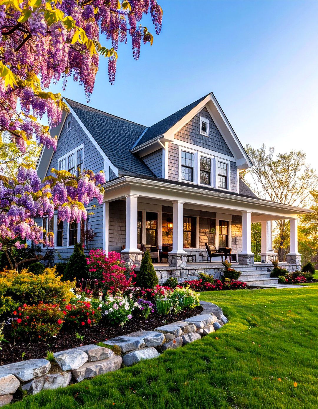 Shingle Style Wisteria Purple House Exterior - 20 Purple House Exterior Ideas