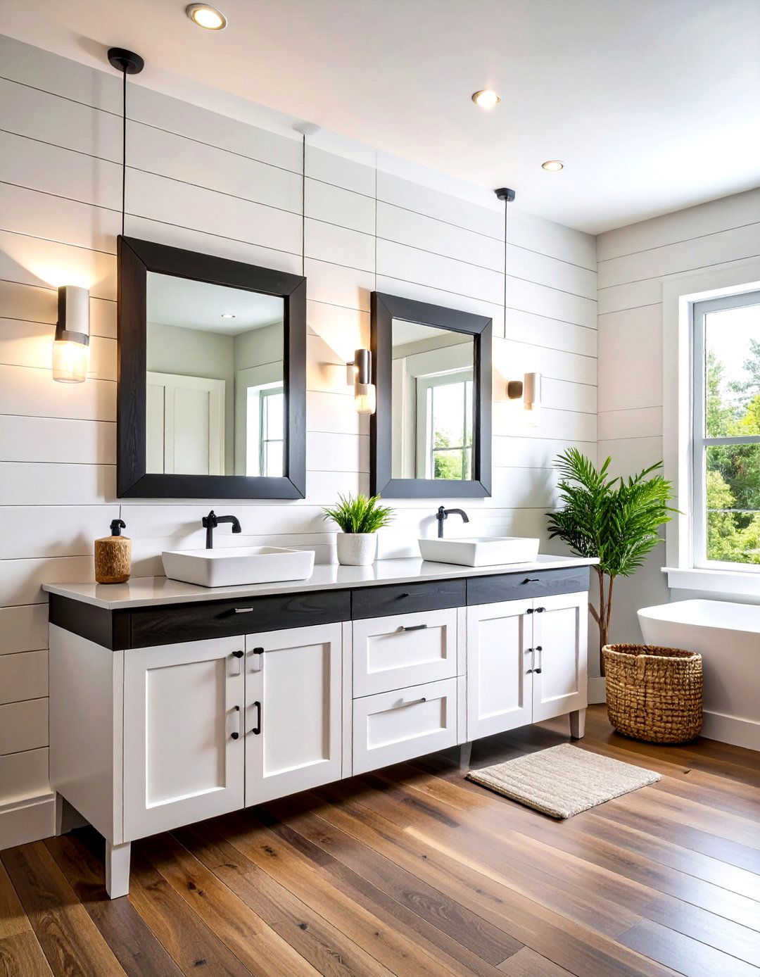 Shiplap Bathroom Accent Wall Behind Vanity - 20 shiplap bathroom ideas