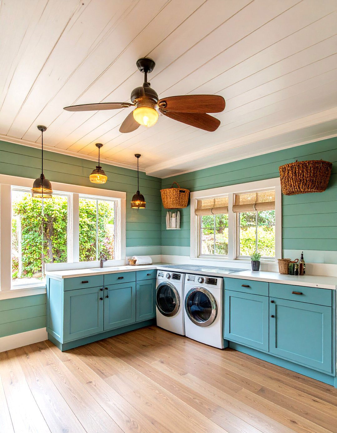 Shiplap Ceiling Treatment - 20 Shiplap Laundry Room Ideas