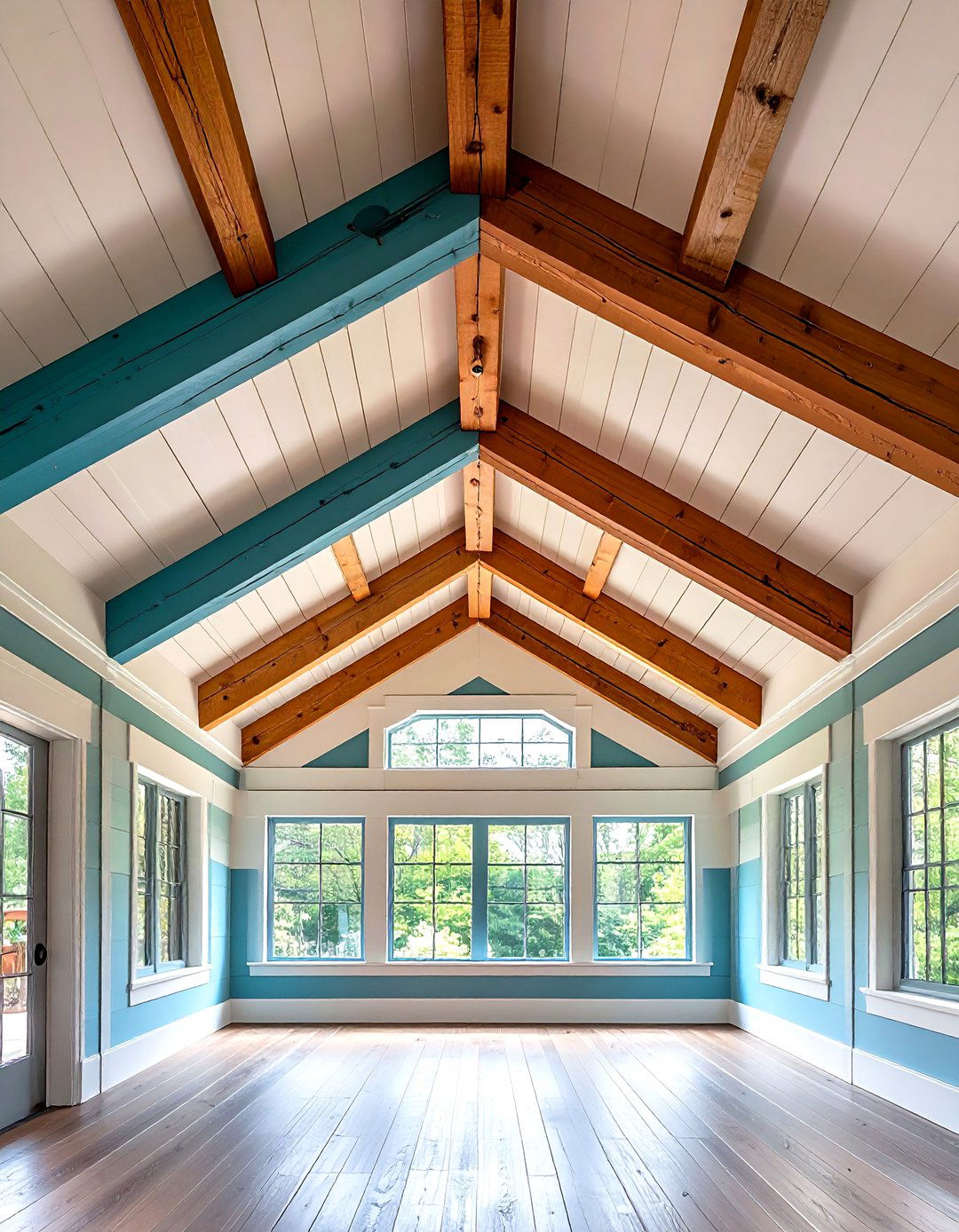 Shiplap Ceiling with Exposed Beams - 20 Shiplap Living Room Ideas