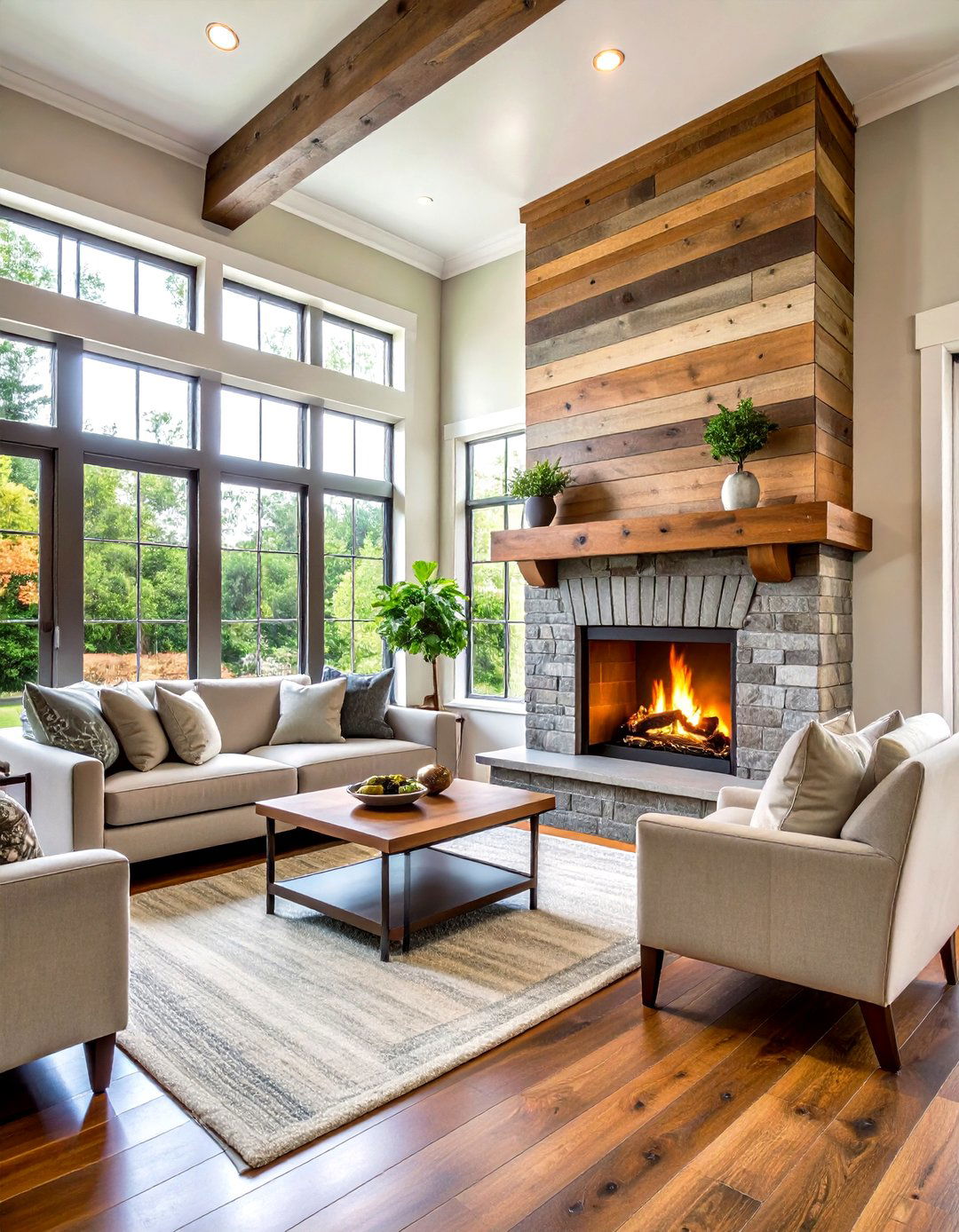 Shiplap Corner Fireplace for Farmhouse Charm - 20 Corner Fireplace Ideas