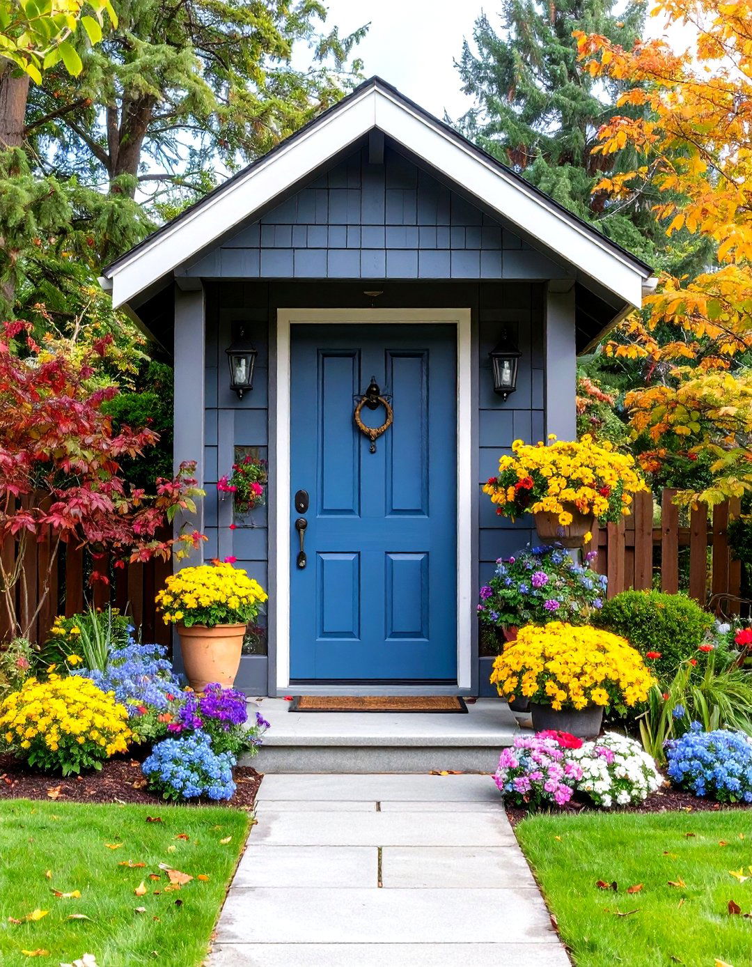 Shiplap Cottage Character - 20 Dark Gray Front Door Ideas