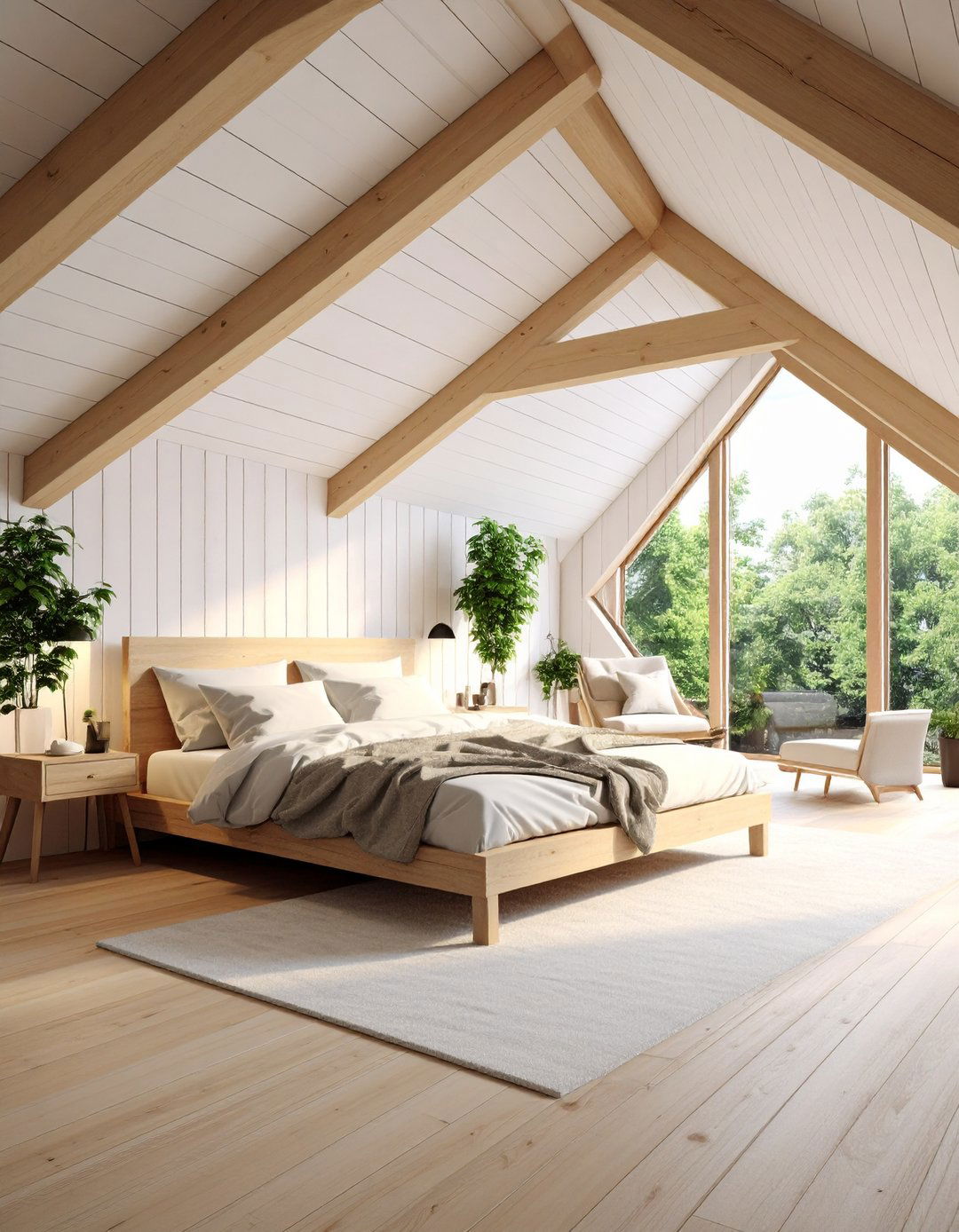 Shiplap Covered Slanted Walls - 20 Shiplap Bedroom Ideas