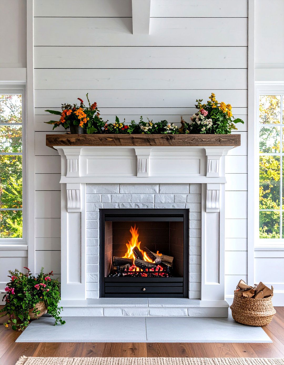 Shiplap Fireplace Surround - 20 Shiplap Living Room Ideas
