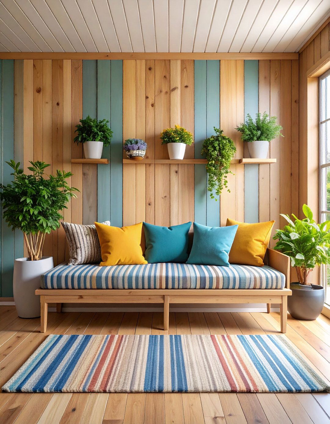Shiplap Half Wall with Built In Bench - 20 Shiplap Dining Room Wall Ideas