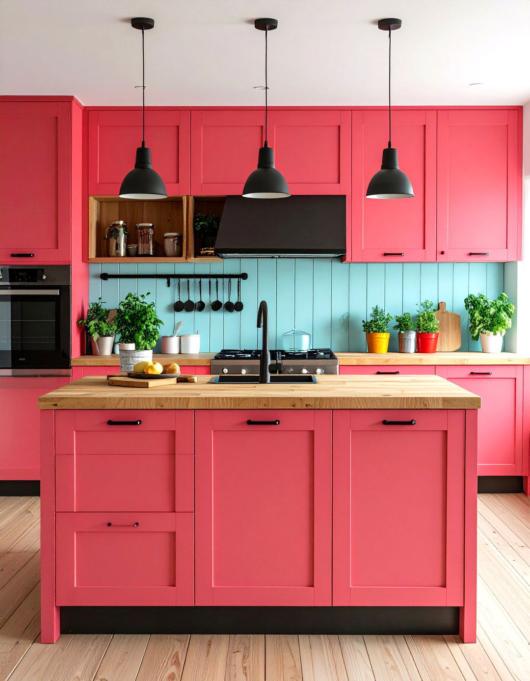 Shiplap Island with Integrated Appliances - 20 Shiplap Kitchen Island Ideas