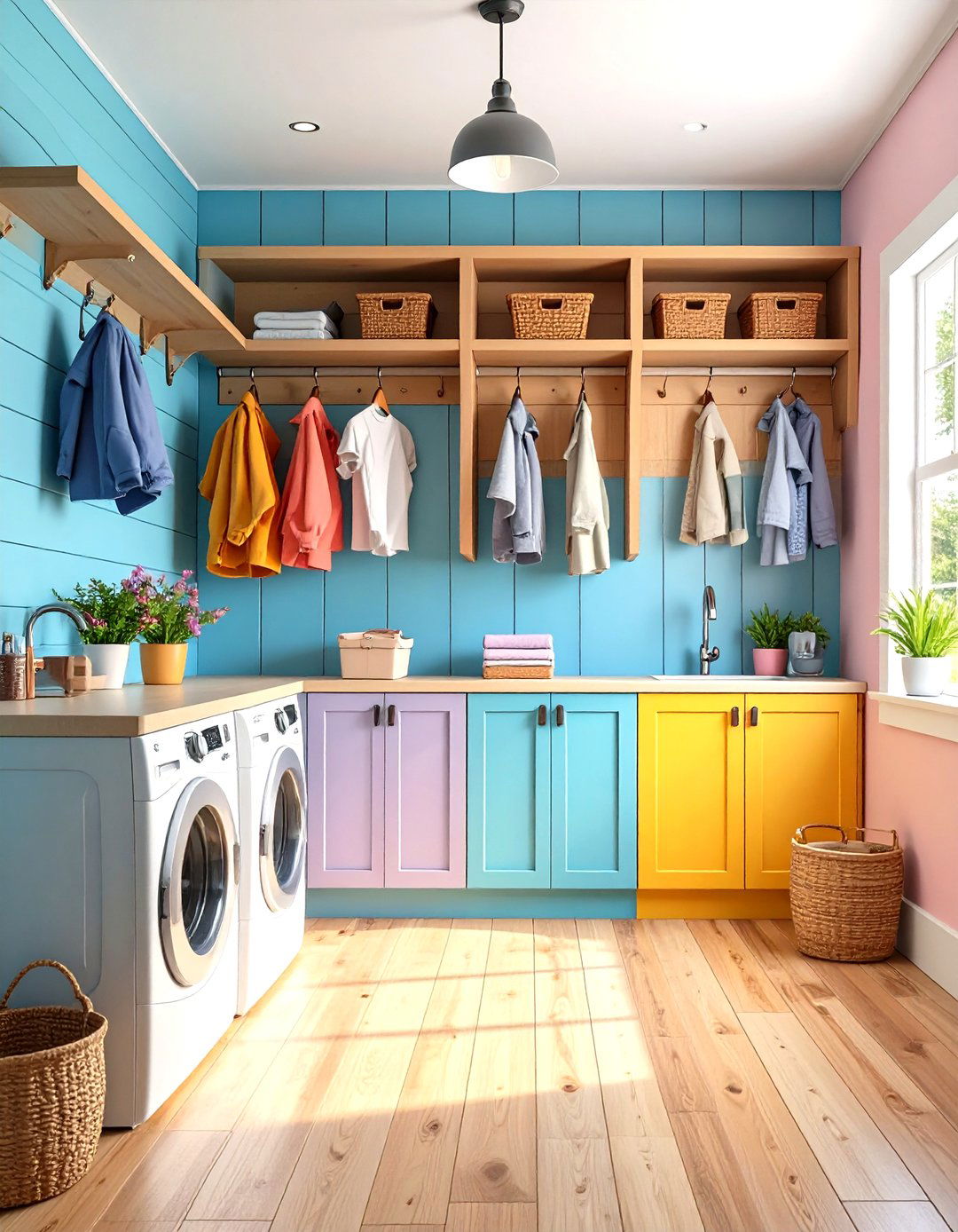 Shiplap Mudroom Laundry Combo - 20 Shiplap Laundry Room Ideas