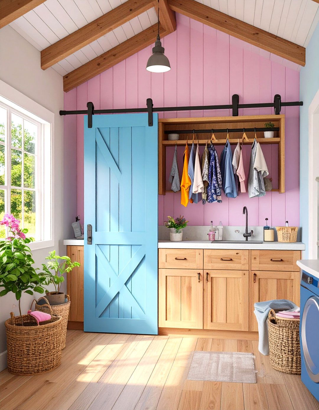 Shiplap Under Counter Storage - 20 Shiplap Laundry Room Ideas