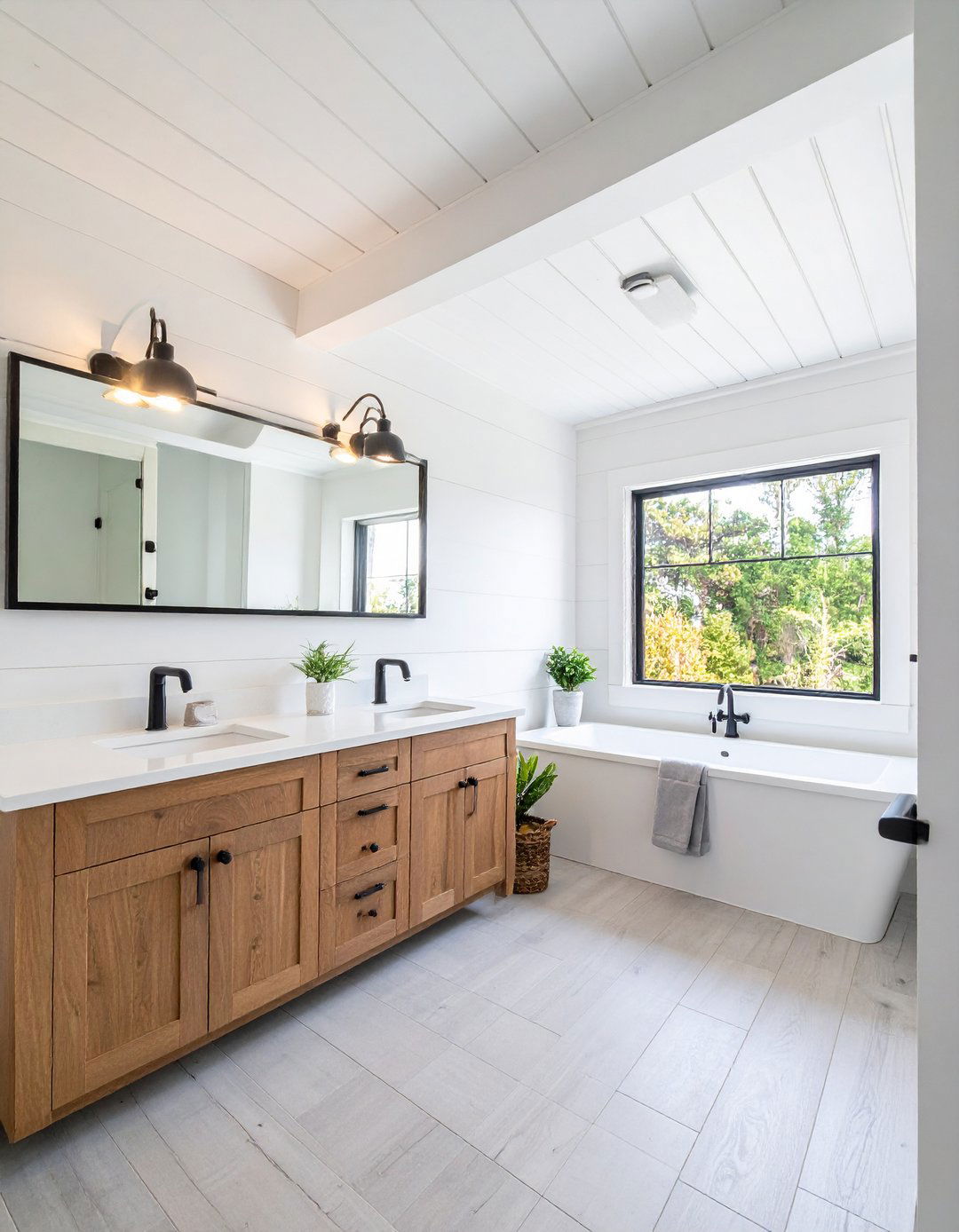 Shiplap in Bathroom for Subtle Statement - 20 Shiplap Ceiling Ideas